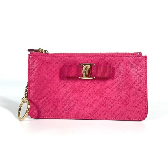 Salvatore Ferragamo Vala Ribbon Coin Compartment Wallet with Key Ring coin purse